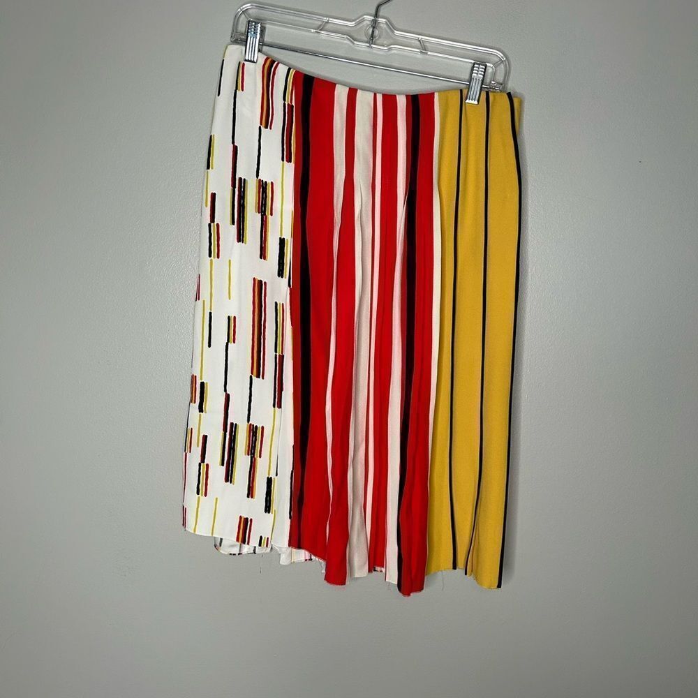 Prada Printed Striped Pleated Skirt - Picture 2 of 8